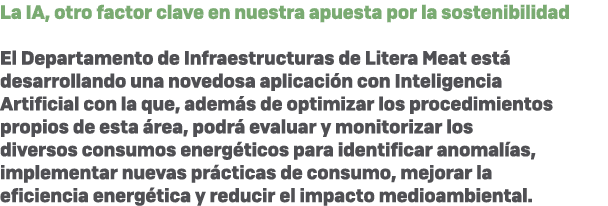 La IA, otro factor clave en nuestra apuesta por la sostenibilidad El Departamento de Infraestructuras de Litera Meat ...