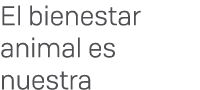 El bienestar animal es nuestra 