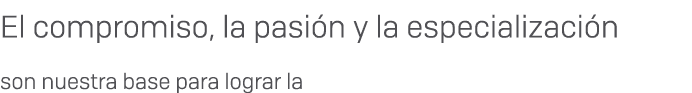 El compromiso, la pasi n y la especializaci n son nuestra base para lograr la